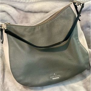 Kate Spade grey and white hobo purse